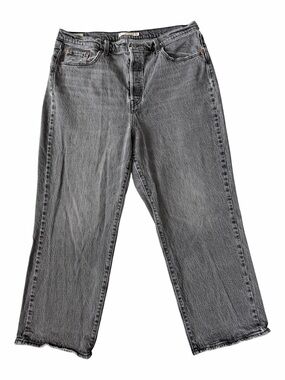 ✅ Levi's Premium Denim Ribcage straight Ankle Gray Jeans size 16W